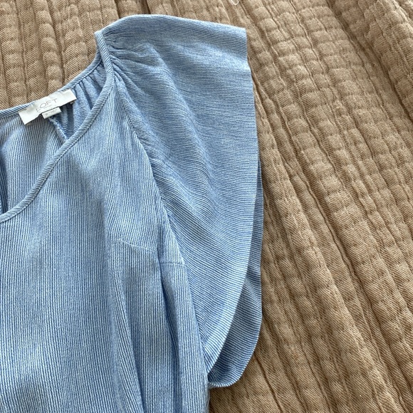 Loft denim blue and white ticking stripe maxi dress size 0 - Picture 4 of 7